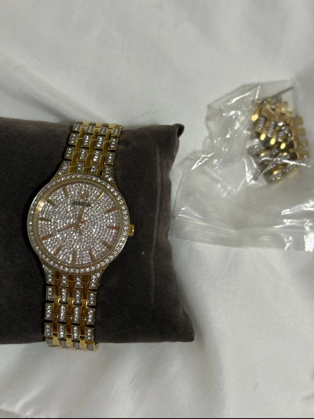 Gold Crystal Bulova Watch